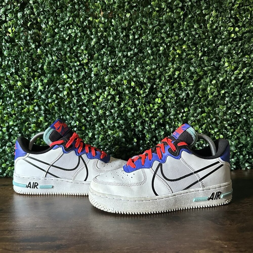 Nike Air Force 1 React DIMSIX Astronomy Blue Sneakers Shoe CD6960-101 Kids Sz 6